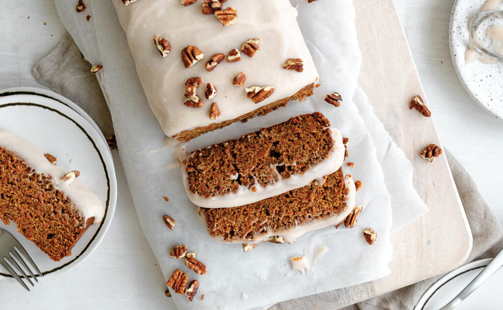 Carrot Cake Loaf with Cream Cheese Icing. Photo by Eliza Schuett