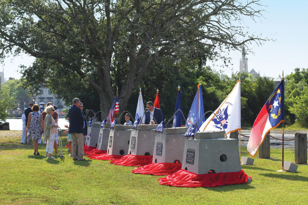 Veterans Memorial Reef offers a way to honor service members. The inaugural ceremony took place at Battleship Park in May. Courtesy of Veterans Memorial Reef