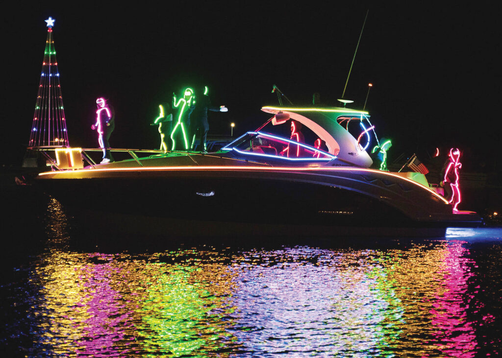 The North Carolina Holiday Flotilla at Wrightsville Beach will feature a dock decorating contest in addition to the traditional Thanksgiving weekend boat parade and fireworks display. Photo by Beth Hedgepeth