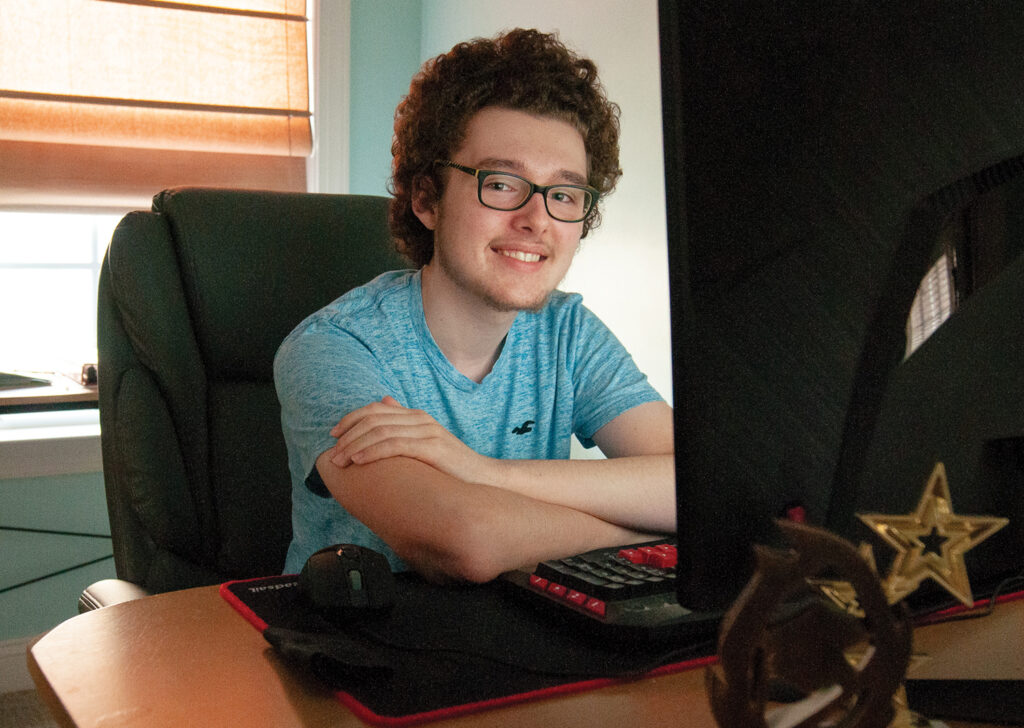 Joseph Siebold chose New Hanover County Schools’ virtual learning program, e-Academy, over traditional in-person classes for his freshman and sophomore years. Photo by Allison Potter