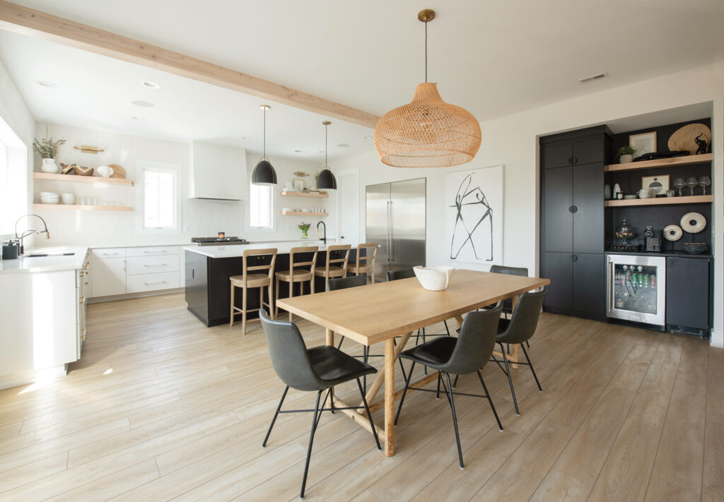A Scandinavian minimalistic
new kitchen
overlooking the marsh in
Hampstead. Photo by Allison Potter