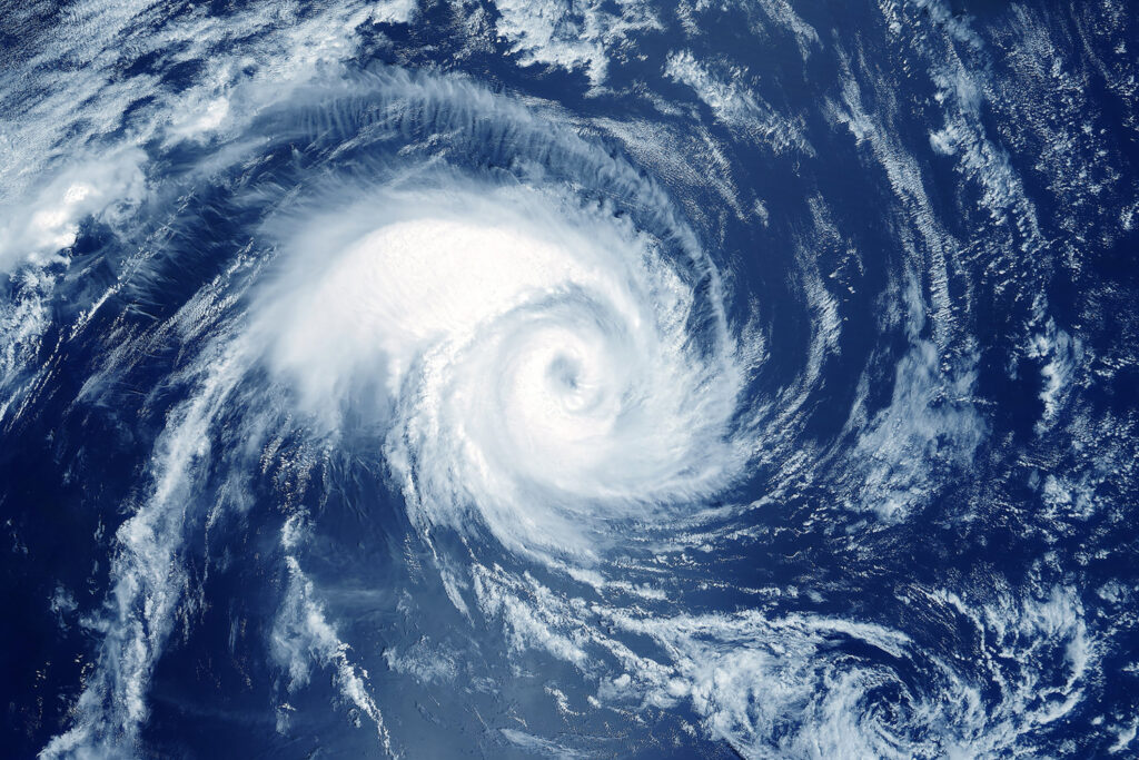 Hurricane from space. The atmospheric cyclone. Elements of this image furnished by NASA