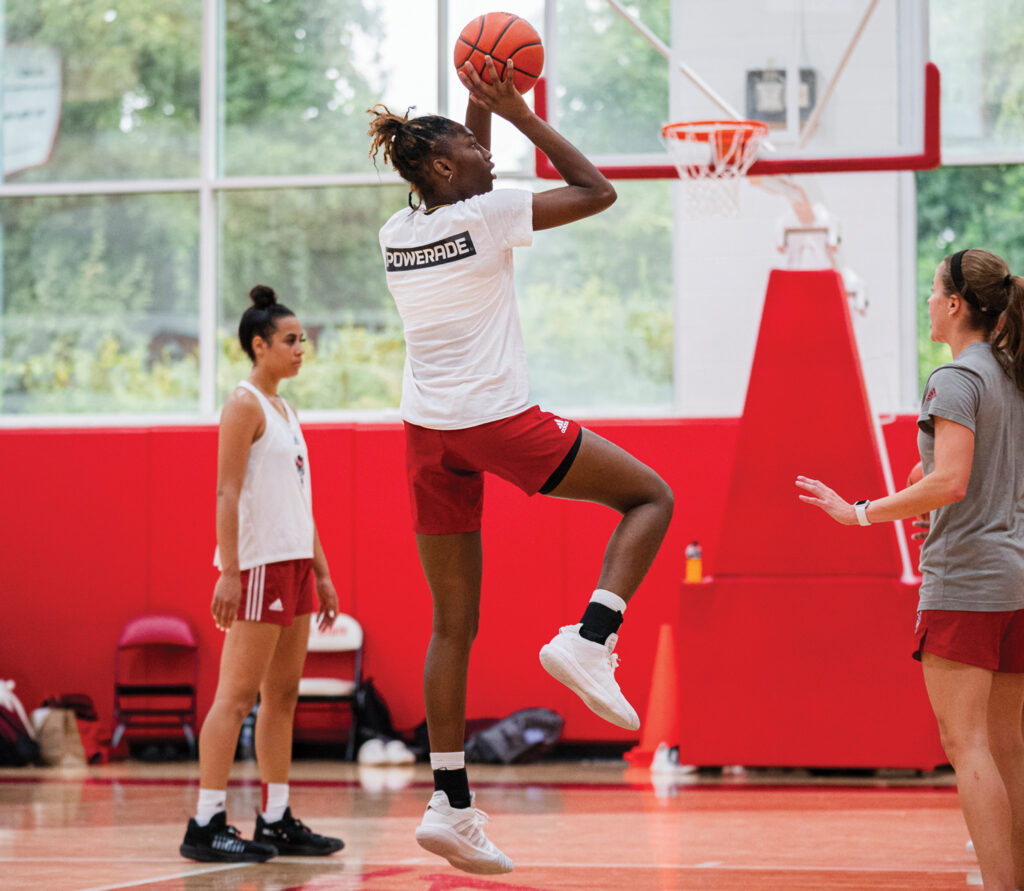 Rivers trains with State’s team in July 2022. Andrew Yates/NC State Athletics
