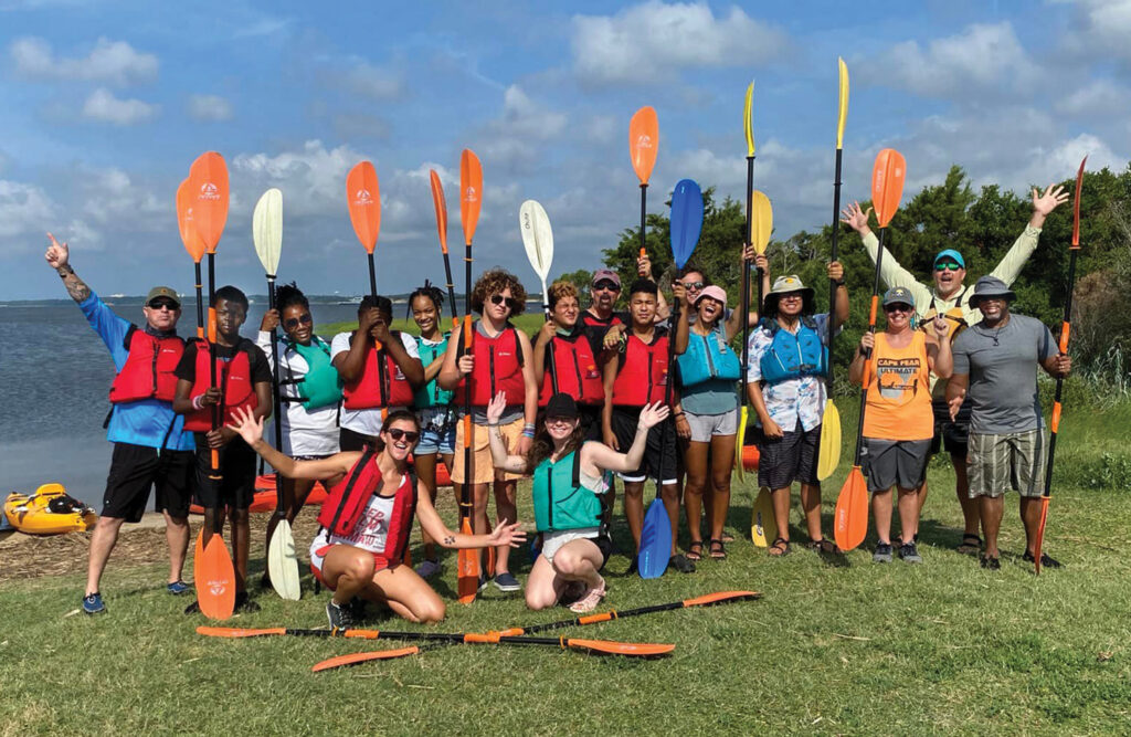 Middle school team kayaking. ELEMENTS is an acronym for Enrich, Live, Experience, Motivate, Empower, Nourish, Teach and Solve. Courtesy of ELEMENTS 